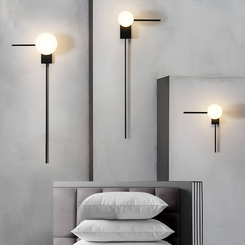 Бра лінійне чорне з білим плафоном H-32 cm / H-85 cm G9 Black Vertical / Horyzontal 211018-100000471