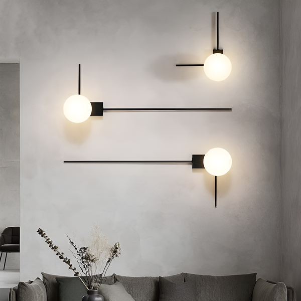Бра лінійне чорне з білим плафоном H-32 cm / H-85 cm G9 Black Vertical / Horyzontal 211018-100000471