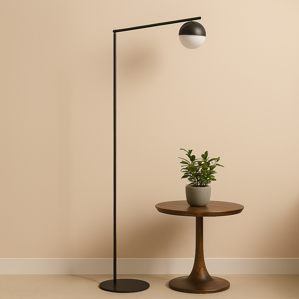 Торшер чорний з круглим плафоном H-140cm G9 Black Ball 25079-100005485