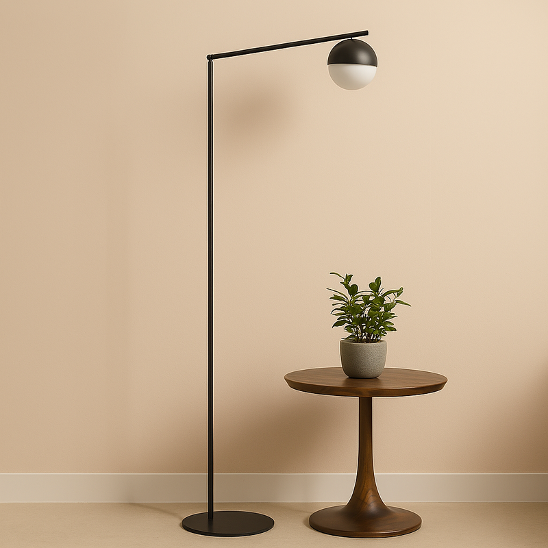Торшер чорний з круглим плафоном H-140cm G9 Black Ball 25079-100005485