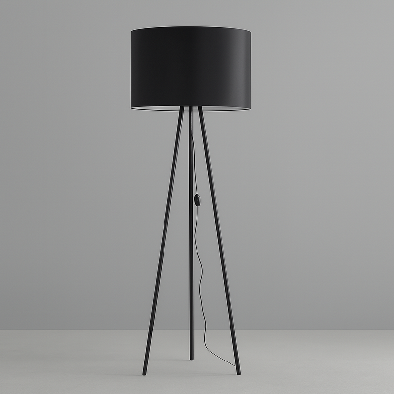 Торшер тринога чорний з чорним абажуром Моно H-176 cm E27 Black Mono 250740-100005494