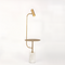 Торшер золотий зі столиком з білим мармуром H-162 cm Gold Lupe Table Lamp 210514-25157