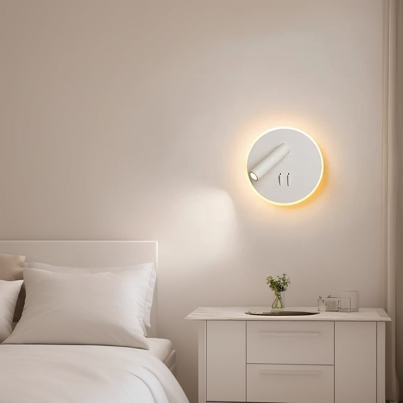 Настінні світильники з вимикачем на корпусі Circle D-14 см Led 10W Black / White 240622-100003414