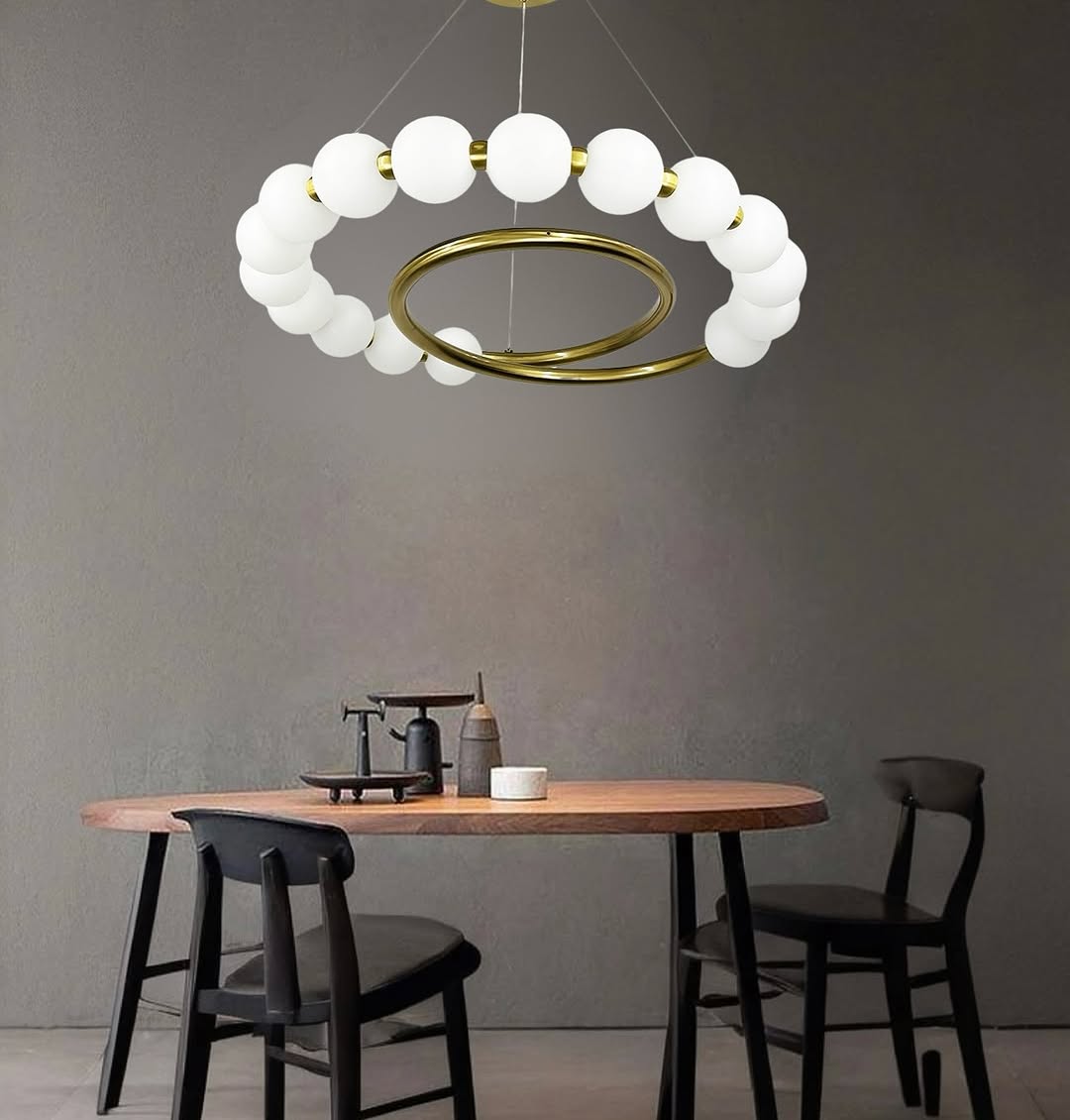 Люстра золота з білими Перлинами Pearls D-60cm Led 37W 3000K-6000K Gold + White 250318-100004263
