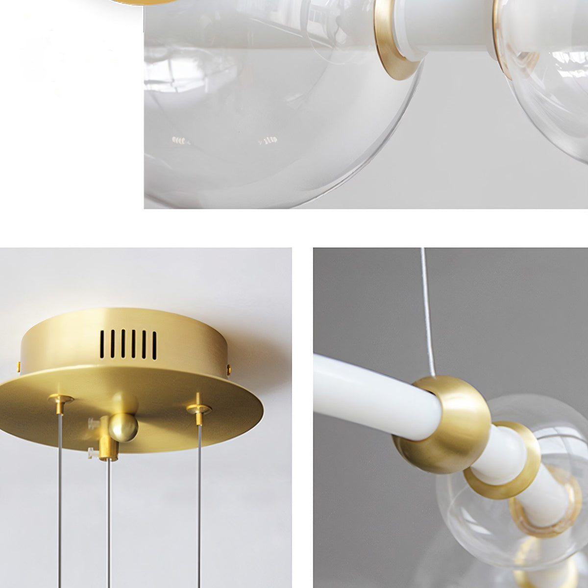 Підвісні світильники Bubble clear H200 D730 Led 36W / D940 Led 50W White + Gold 250135-100004080