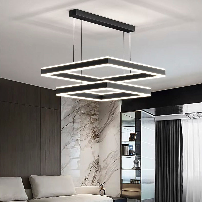 Підвісний світильник Square D600 L400 + L600 Led 175W 3000K 4000K 6000K Black 250218-100004181
