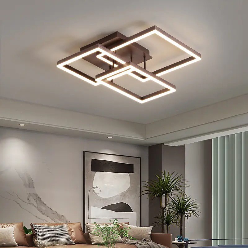 Люстра стельова з пультом Squares and rectangle L-73 Led 120W 3000K-6000K Silver / Gold / Coffee / White 240419-100003235