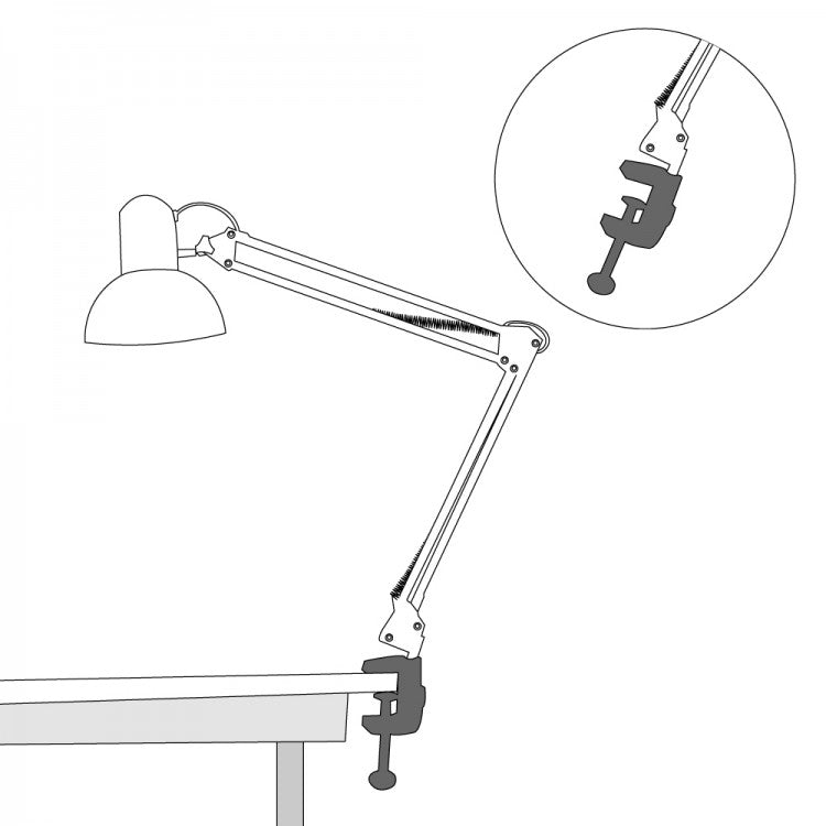 Настільна лампа чорна регулююча L-33.5 cm E27 Black Lamp 251064-100006370