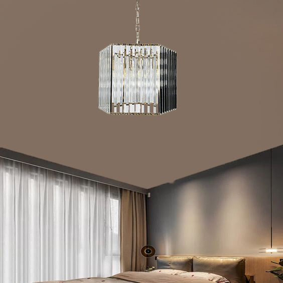 Люстра Кришталева Ланцюжок Crystal Six corners L-40 см 4*Е14 Gold + Transparent 230818-100002471