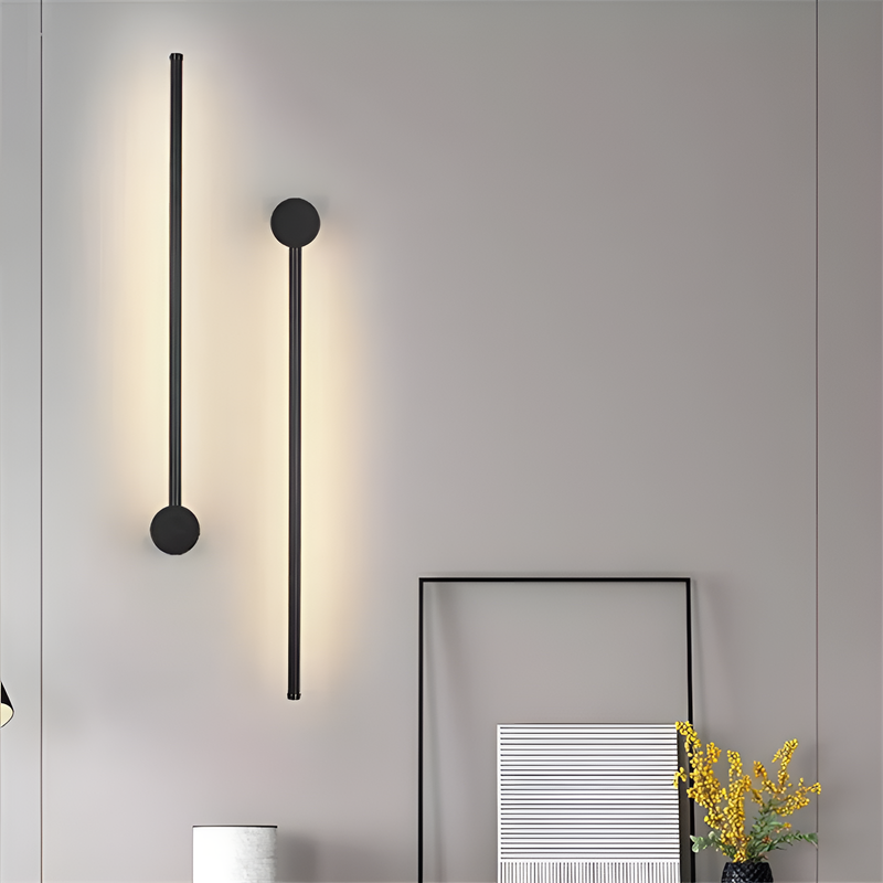 Бра лінійні чорний без хвостика H-60 cm Led 3500K Pipe Pin Black Matt 230220-100001395