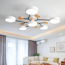 Люстра стельова сіра / біла з дерева D-89 cm Led Grey / White 4100К Wooden Ceiling 230958-100002590