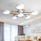 Люстра стельова сіра / біла з дерева D-89 cm Led Grey / White 4100К Wooden Ceiling 230958-100002590