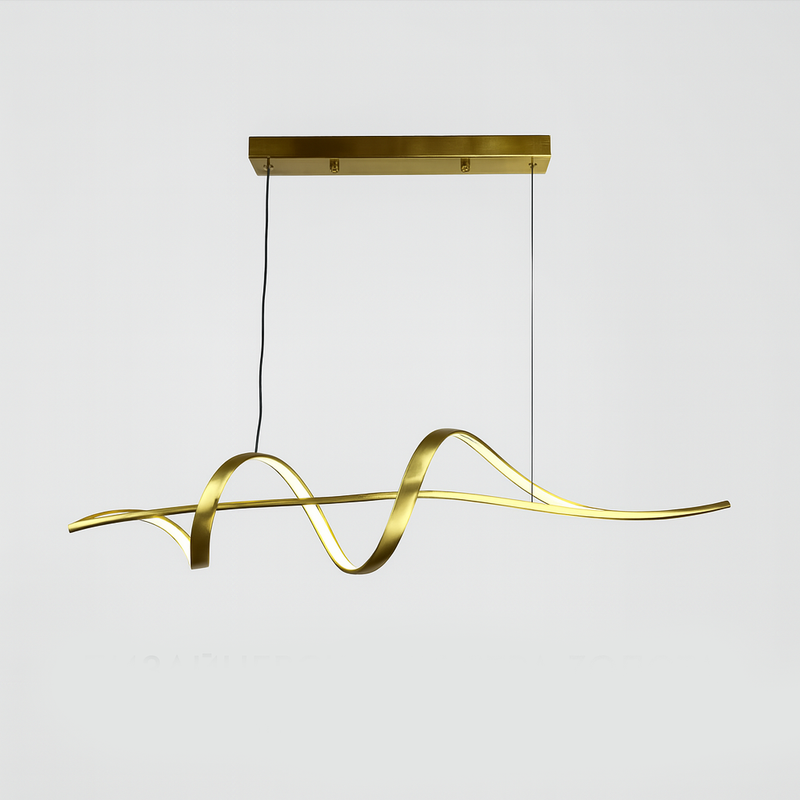 Люстра підвісна золота світлодіодна Хвиля L-120cm/L-100 cm Led 22W/20W Gold Wave 250518-100004772