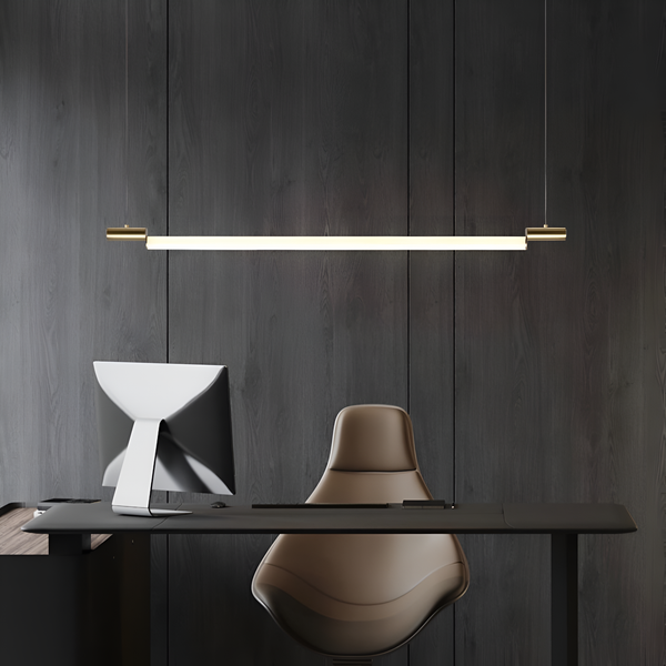 Люстра чорна / золота підвісна сучасна L-120 cm H-150 cm Led 20W Black / Gold Halves 230858-100002439