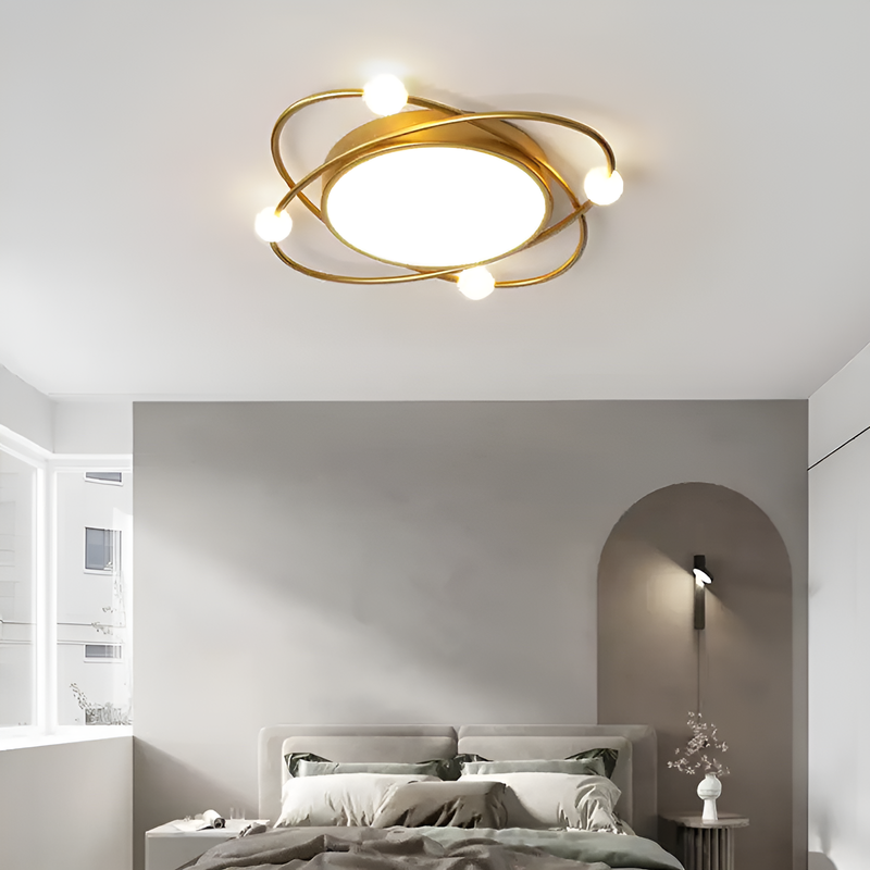 Стельова люстра світильник золота / чорна кругла D-40/D-50 cm Black/Gold Ceiling Orbital 230858-100002434