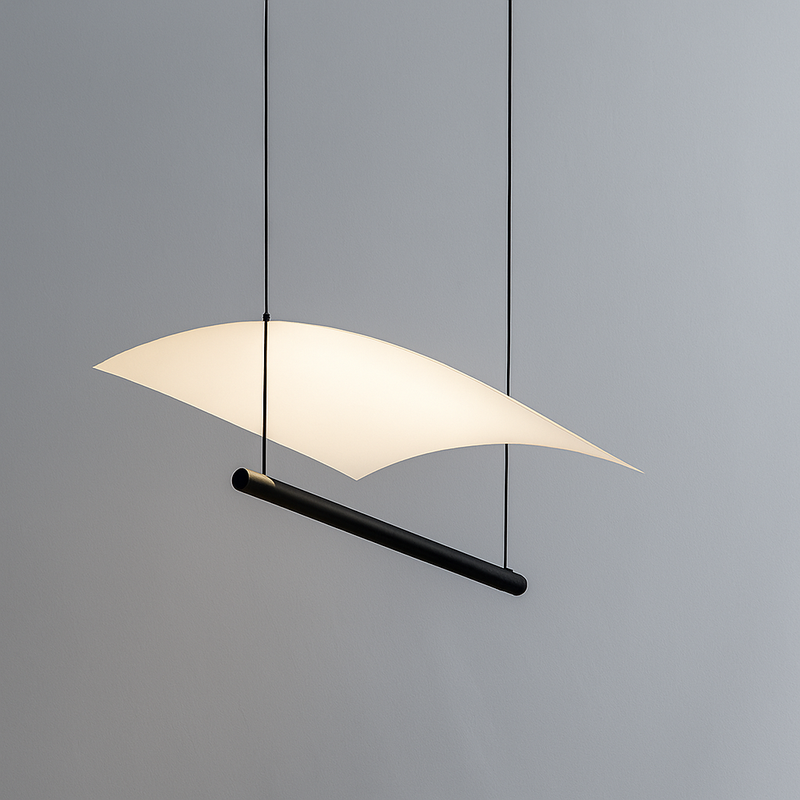 Світильник підвісний з одинарним корпусом Парус L-30 cm Led Black+White Canvas 250718-100005503