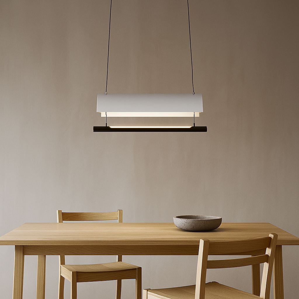 Світильник підвісний з одинарним корпусом Парус L-30 cm Led Black+White Canvas 250718-100005503