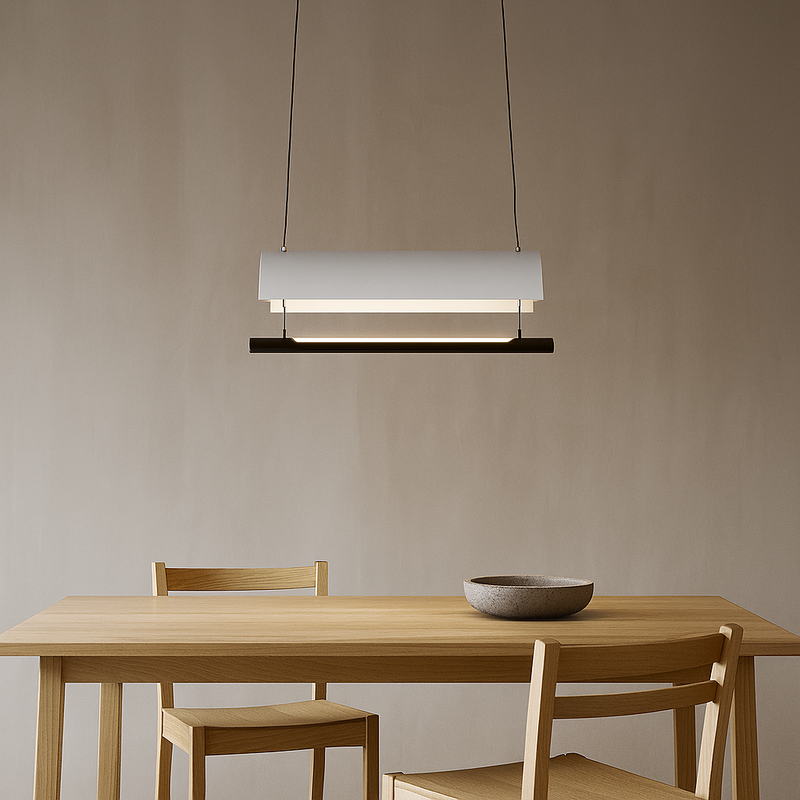 Світильник підвісний з одинарним корпусом Парус L-30 cm Led Black+White Canvas 250718-100005503
