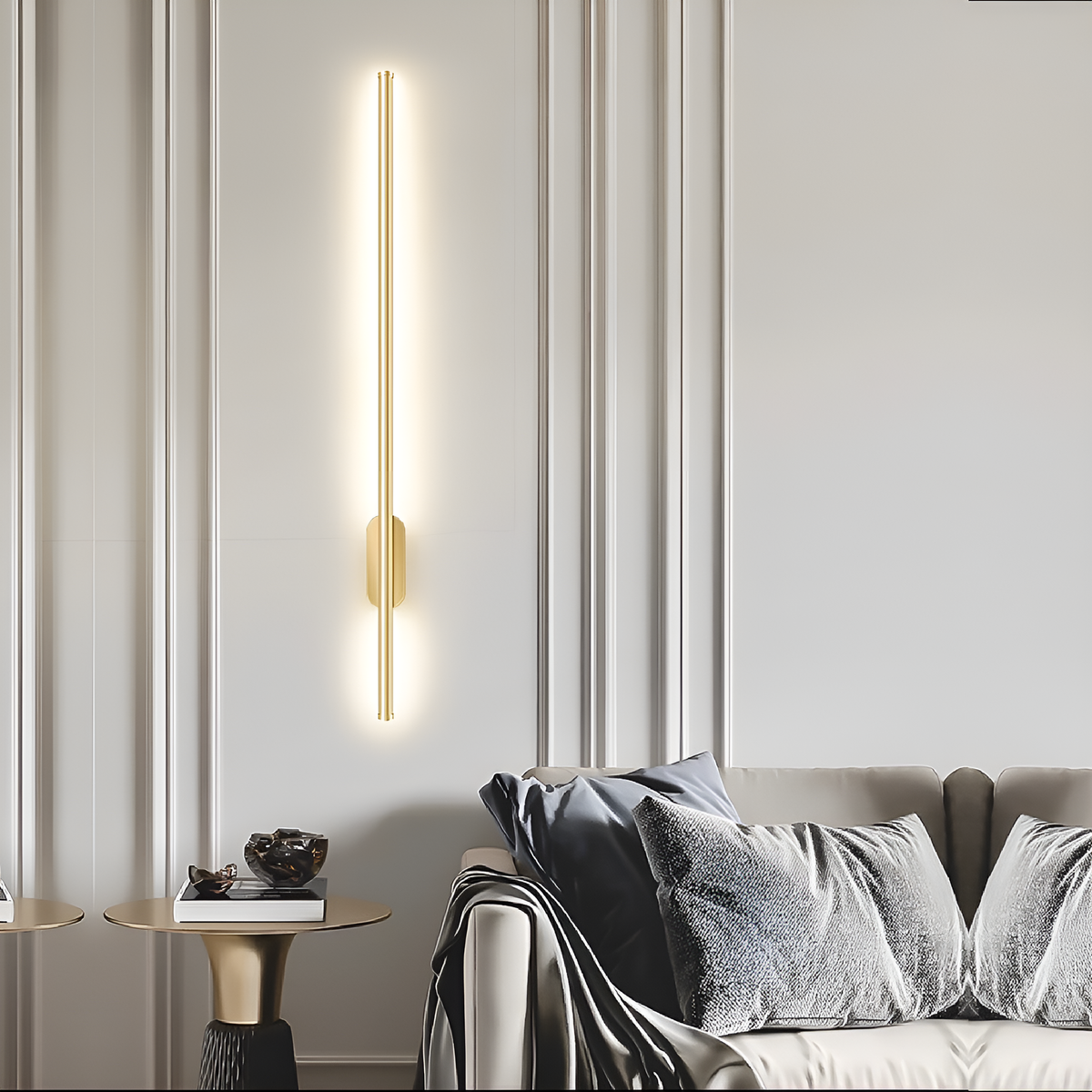 Бра лінійні золоті H-70 cm / H-94 cm Led 3500K Gold Sand 211020-100000448
