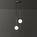 Підвіси подвійні чорні / золоті з кулею D-12 cm 20W Led 4000K Black/Gold Vertical tubes 2 231158-100002757