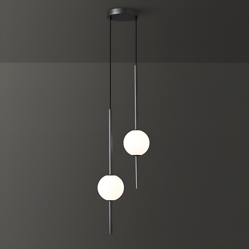 Підвіси подвійні чорні / золоті з кулею D-12 cm 20W Led 4000K Black/Gold Vertical tubes 2 231158-100002757