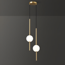 Підвіси подвійні чорні / золоті з кулею D-12 cm 20W Led 4000K Black/Gold Vertical tubes 2 231158-100002757