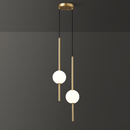 Підвіси подвійні золоті з кулею D-12 cm 20W Led 4000K Gold Vertical tubes 2 260258-100007342
