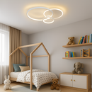 Люстра біла стельова світлодіодна Потрійне коло з пультом L-58 cm H-7 cm Led White Trio Rings 250731-100005460