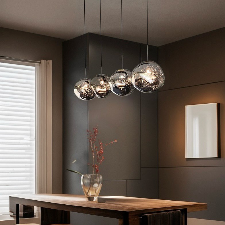 Підвісні світильники H-120 cm E27 D-18 cm / D-28 cm / D-38 cm Chrome Melt plasm 241222-100004006