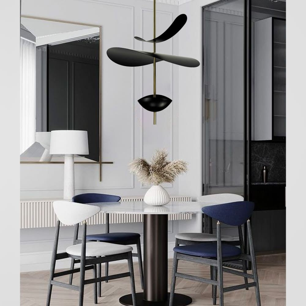 Люстра чорна з пелюстками D-40 cm / D-60 cm Led 4000K Black Flower 250918-100002039