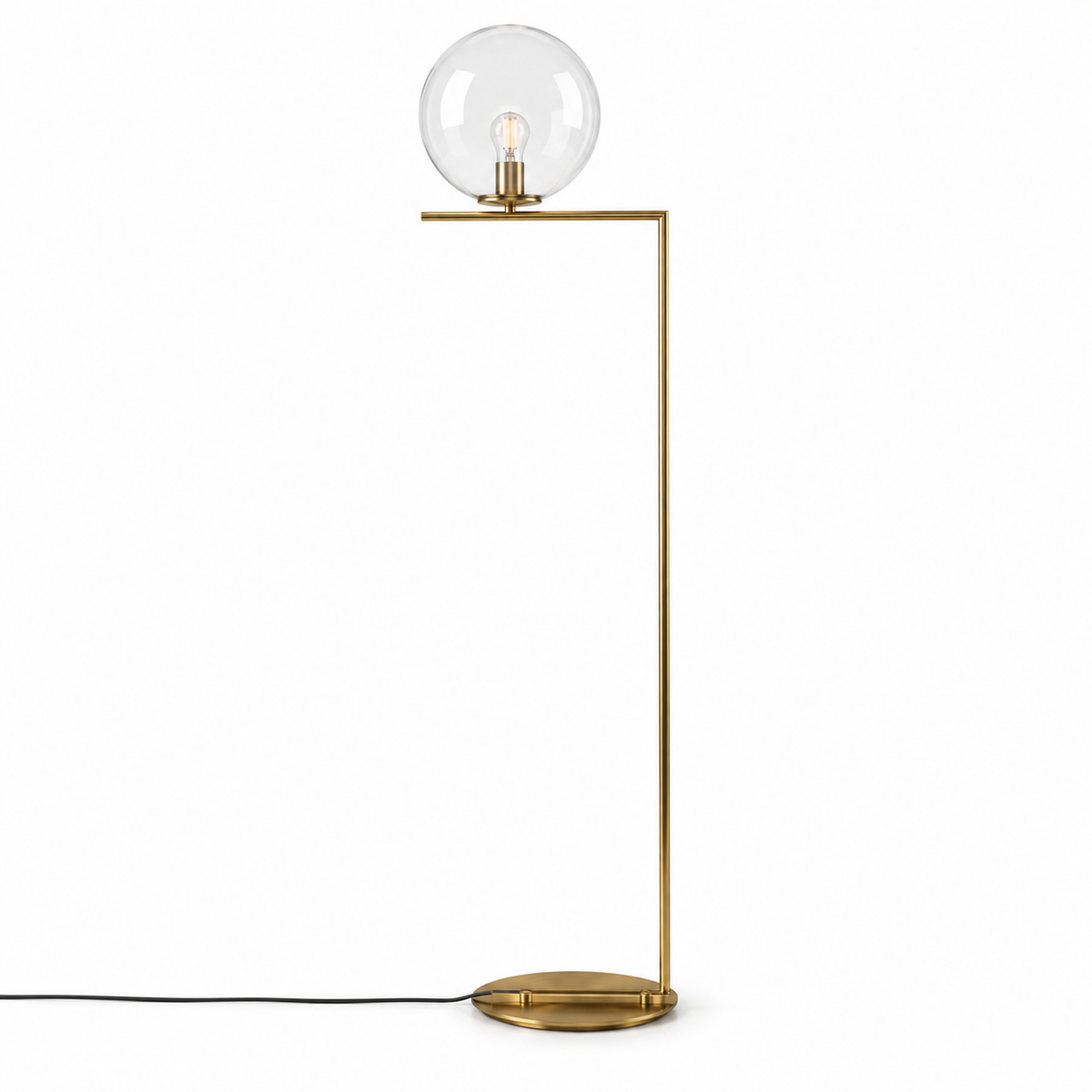 Підлоговий торшер золотий H-162 cm E27 Gold+Clear Bollo 261077-100009115