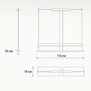 Світильник підвісний з подвійним корпусом Парус L-118 cm Led Black+White Canvas 250718-100005501