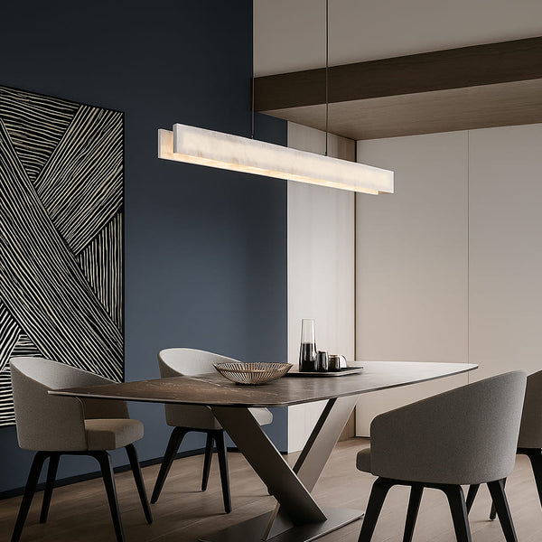 Підвісна люстра біла з імітацією мармуру L-100 cm / L-120 cm / L-150 cm Led White Marble 251018-100006438