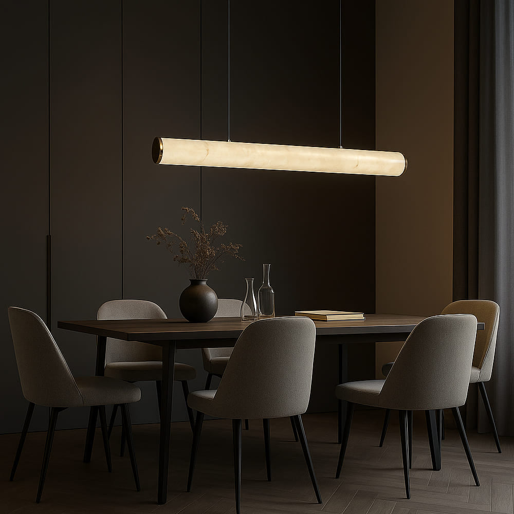 Підвісна люстра біла з імітацією мармуру L-100 cm / L-120 cm / L-150 cm Led White Marble 251018-100006439