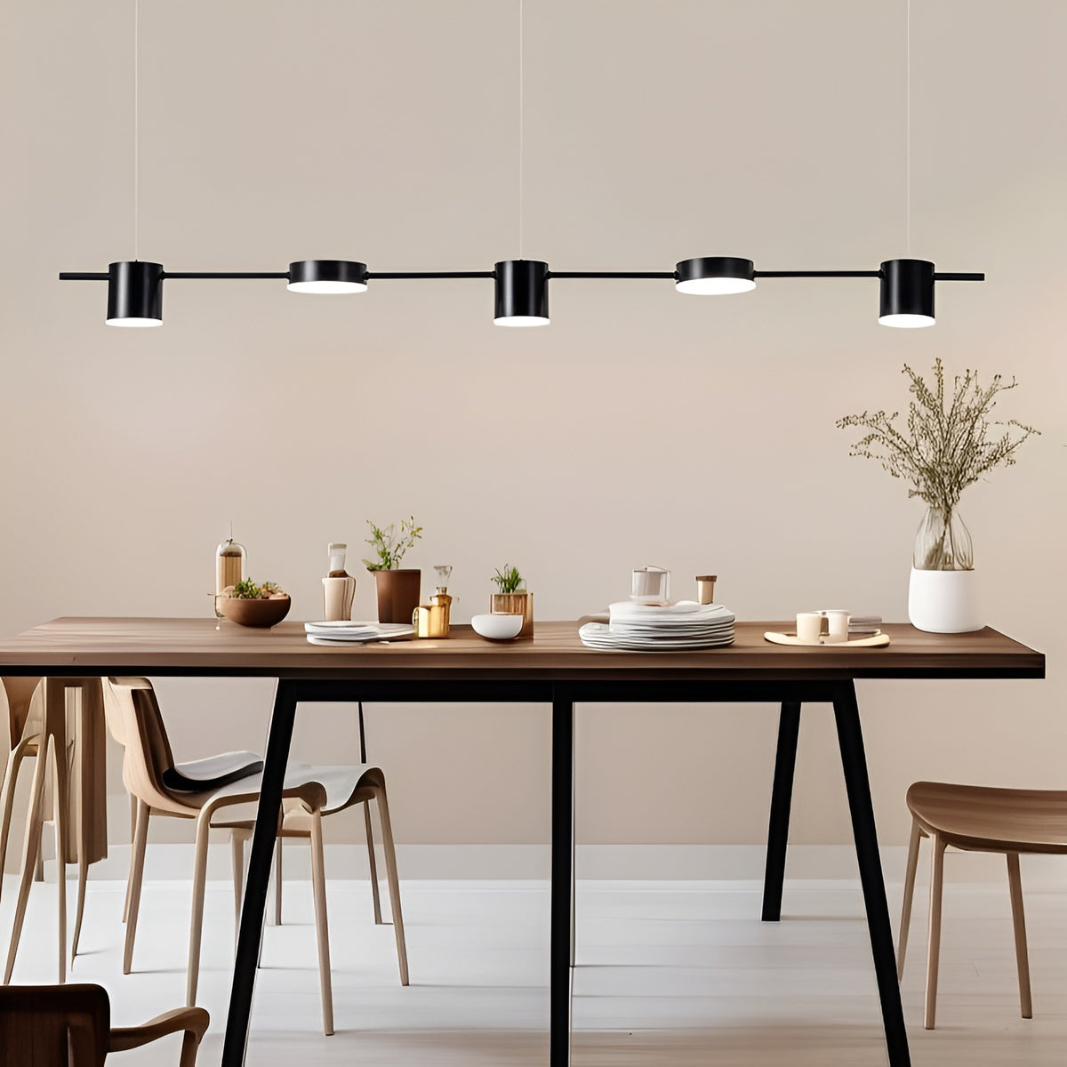 Люстра видовжена чорна L-125 cm Led 40W 3000K-60000K Black Ray Boshi 260622-100008136