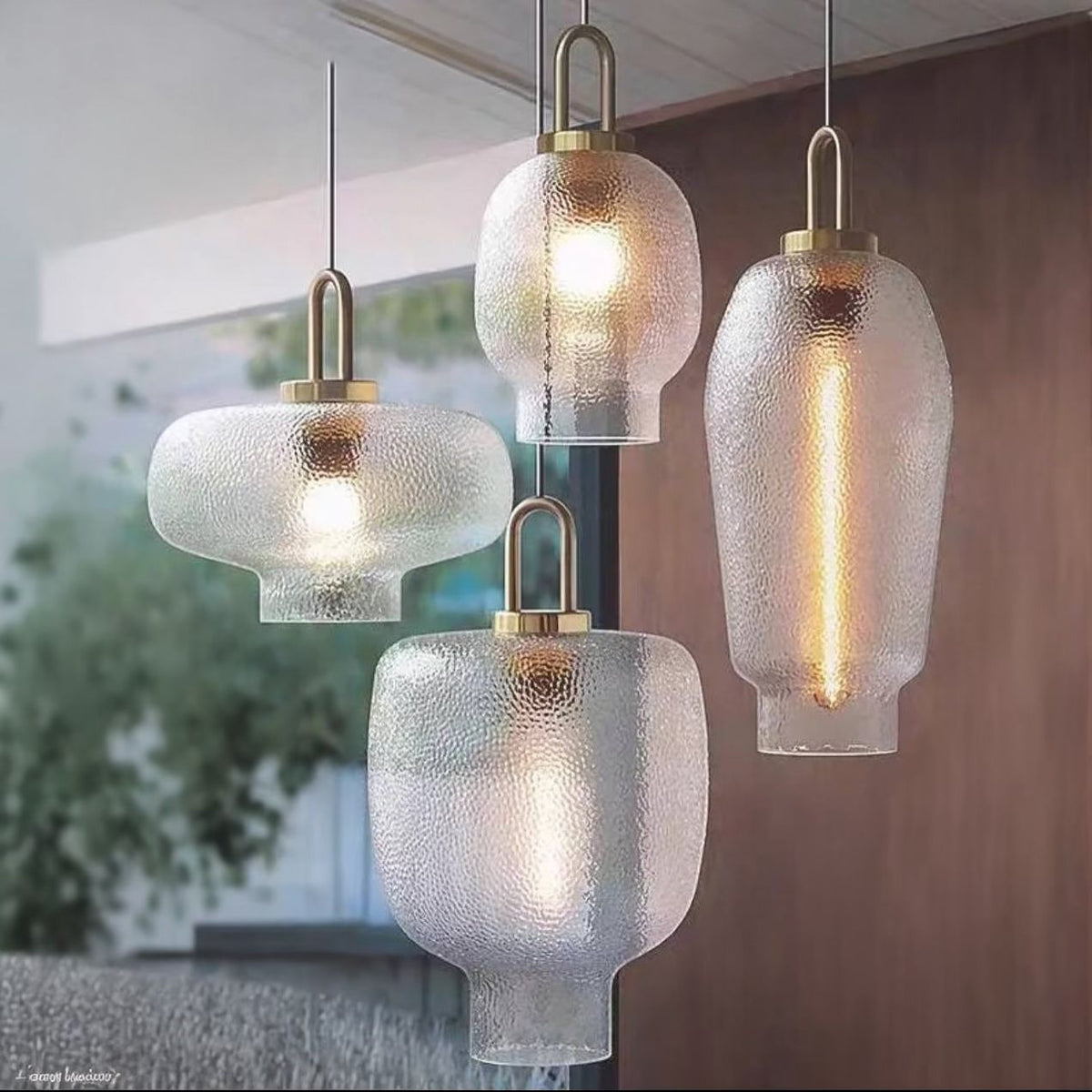 Підвісний світильник золотий H-46 cm D-16 cm E27 Gold Frosty lamp 241122-100003934