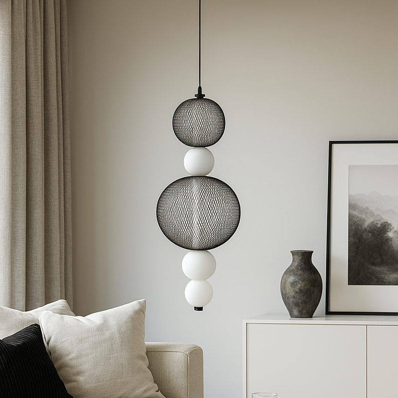 Підвісний світильник H-60 cm Led 17W 3000-6000K Black+White Mesh 251135-100006608