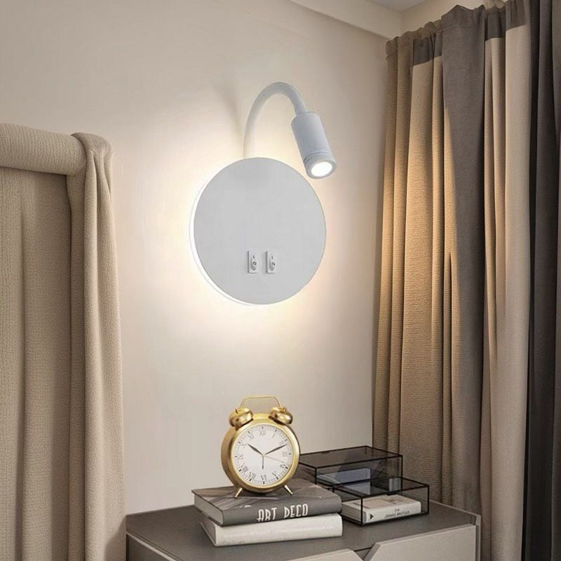 Світильник настінний з вимикачем на корпусі D-14 cm Led 2W 3000K Black / White Circle Flexi 241022-100003867