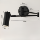 Настінний світильник поворотний L-60 cm чорний / золотий Tune Lamp E27 Black / Gold 231058-100002645
