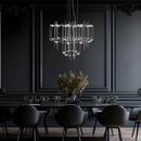 Люстра підвісна срібна двоярусна / триярусна D-60 cm / D-80 cm Led Chrome Rain 250718-100005678