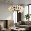 Підвісна люстра золота D-60 cm з пультом Led 3000K-6000K 50W Gold Flower 260388-100007738