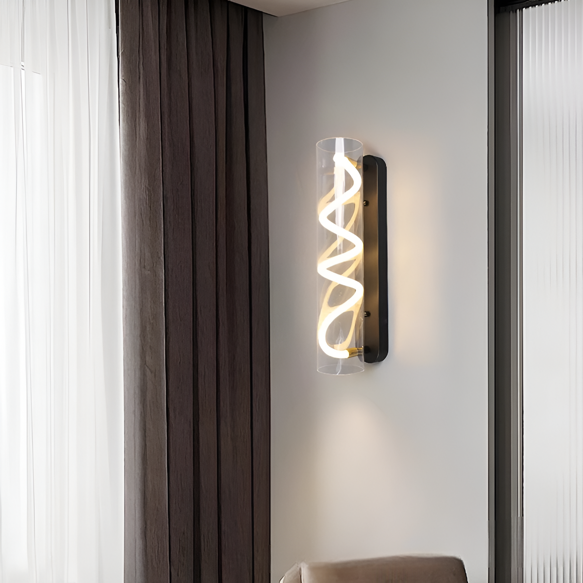 Настінний світильник чорний H-58 cm Led 11W 3000K Black Silk 260131-100007193