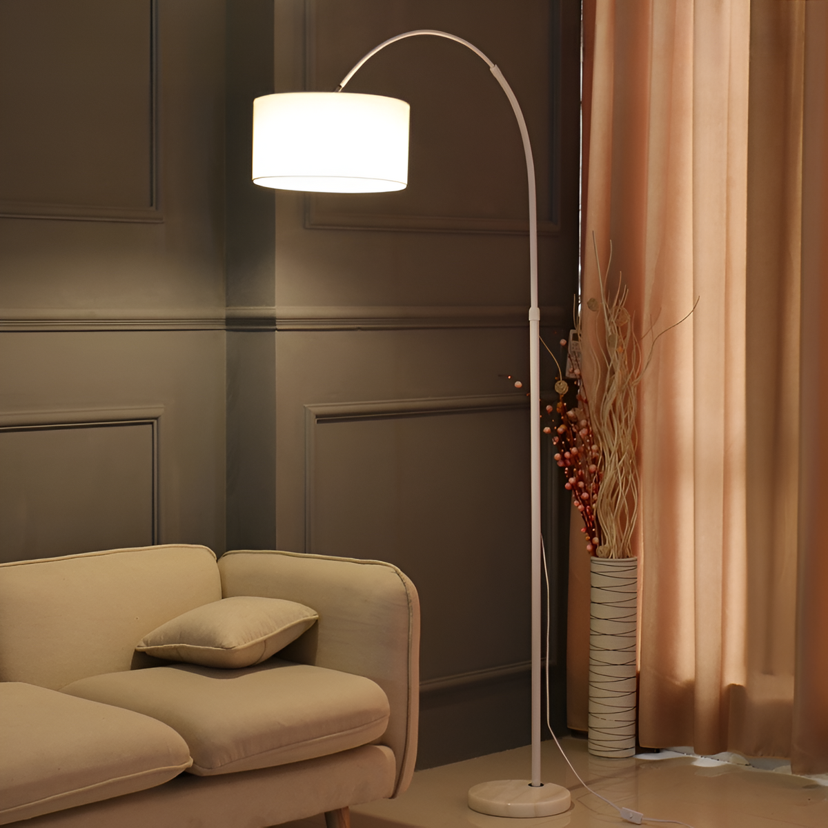 Торшер білий H-185 cm D-30 cm E27 White Cosy 251121-100006671