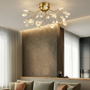 Люстри золоті підвісні з прозорими пелюстками D-85 cm / D-90 cm G4 Квітка Flower 260318-100007633