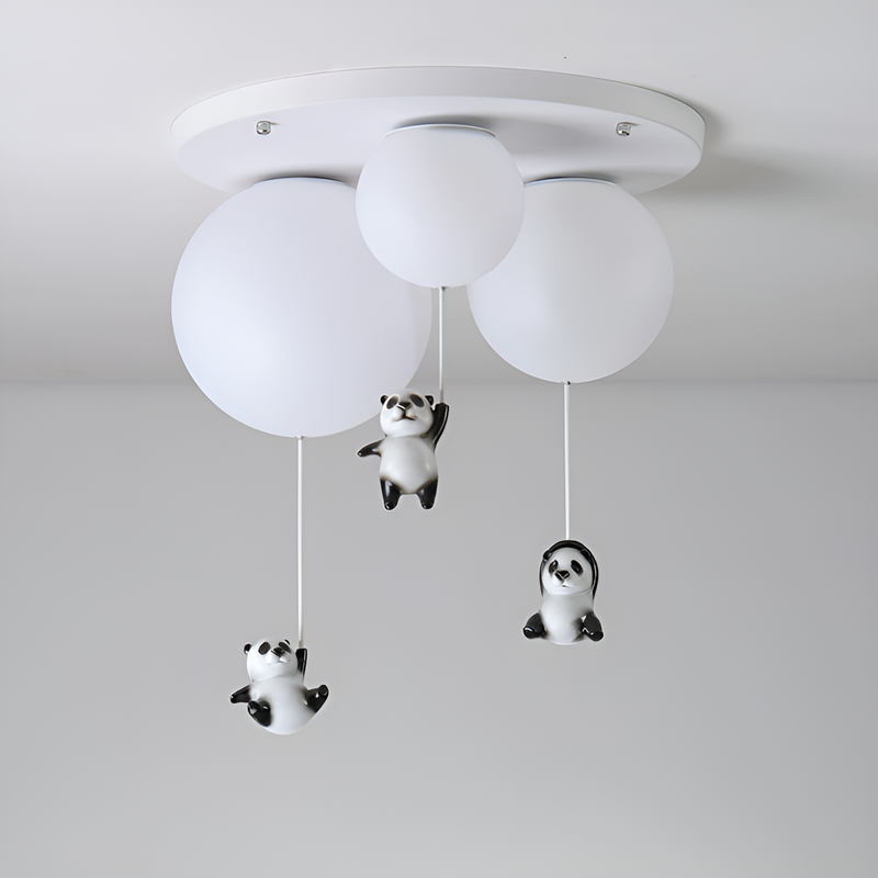 Люстра біла шарики з пандам E27х3 D-50 см White Panda240731-100003499