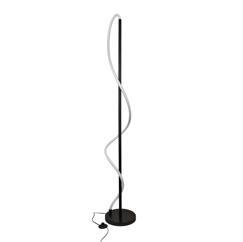 Торшер чорний з білою трубкою H-160 cm Led 30W 4000K Black+White Rope 250731-100005463