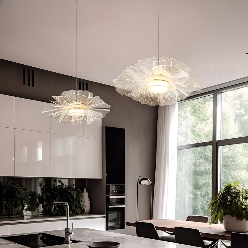 Люстра біла у вигляді квітки D-50 cm Led 4000K White Flower 250918-100002061