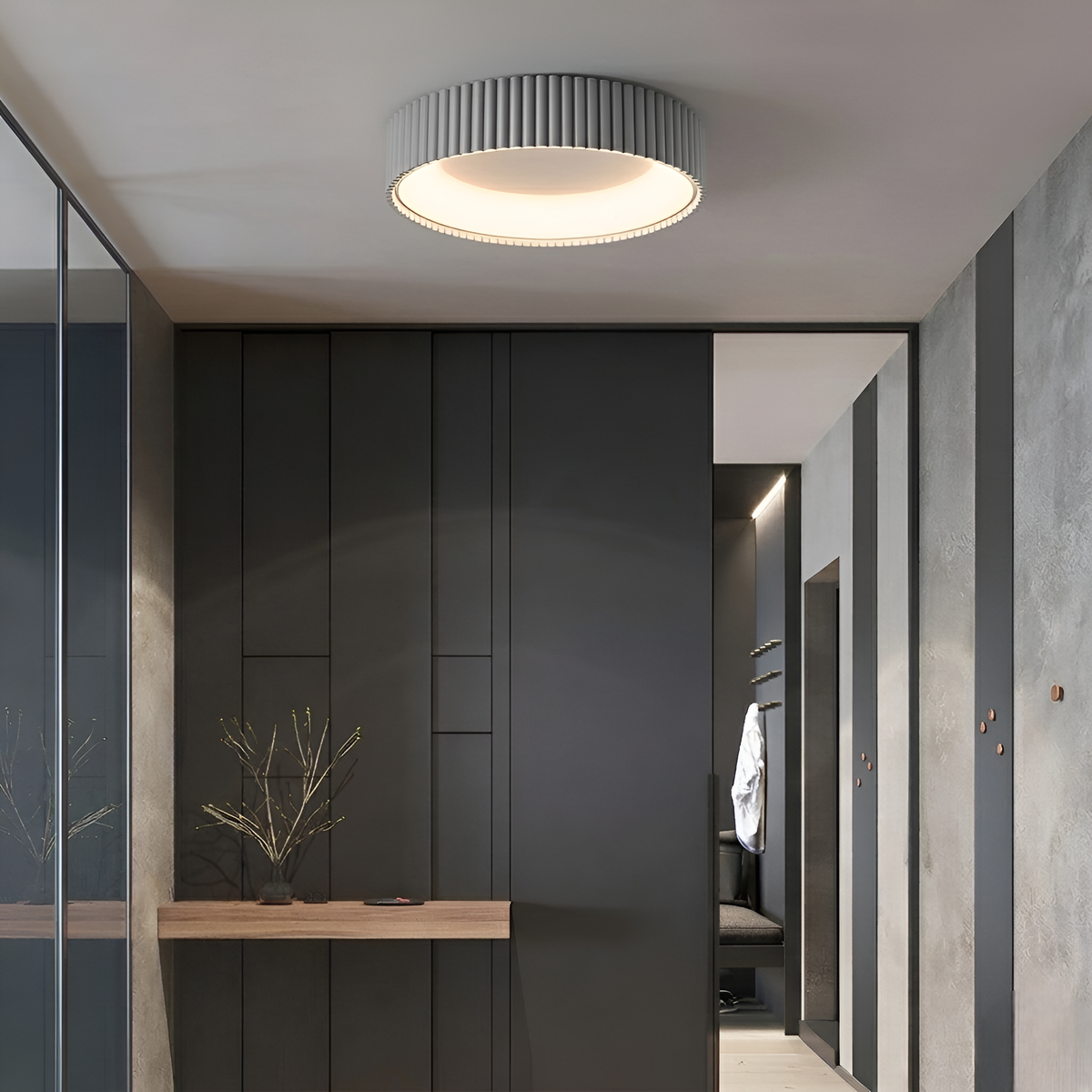 Стельові люстри сірі D-40 cm / D-50 cm Led Grey Gofre 260322-100007625