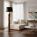 Торшер чорний з дерева Е27 H-155 cm Black+Wood Tree 260263-100007533