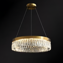 Підвісна люстра золота подвійна D-60 cm / D-80 cm Led 43W 4000K Gold+Clear Crystal 250918-100005928
